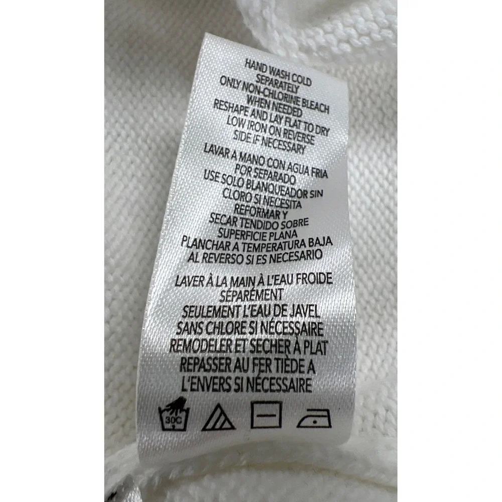 Karl Lagerfeld Sweater Paris Womens Large White Bonjour Black Lettering Classic